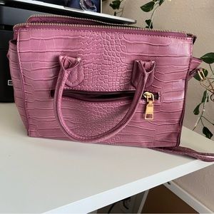 Purple Faux Leather Bebe Purse Bag